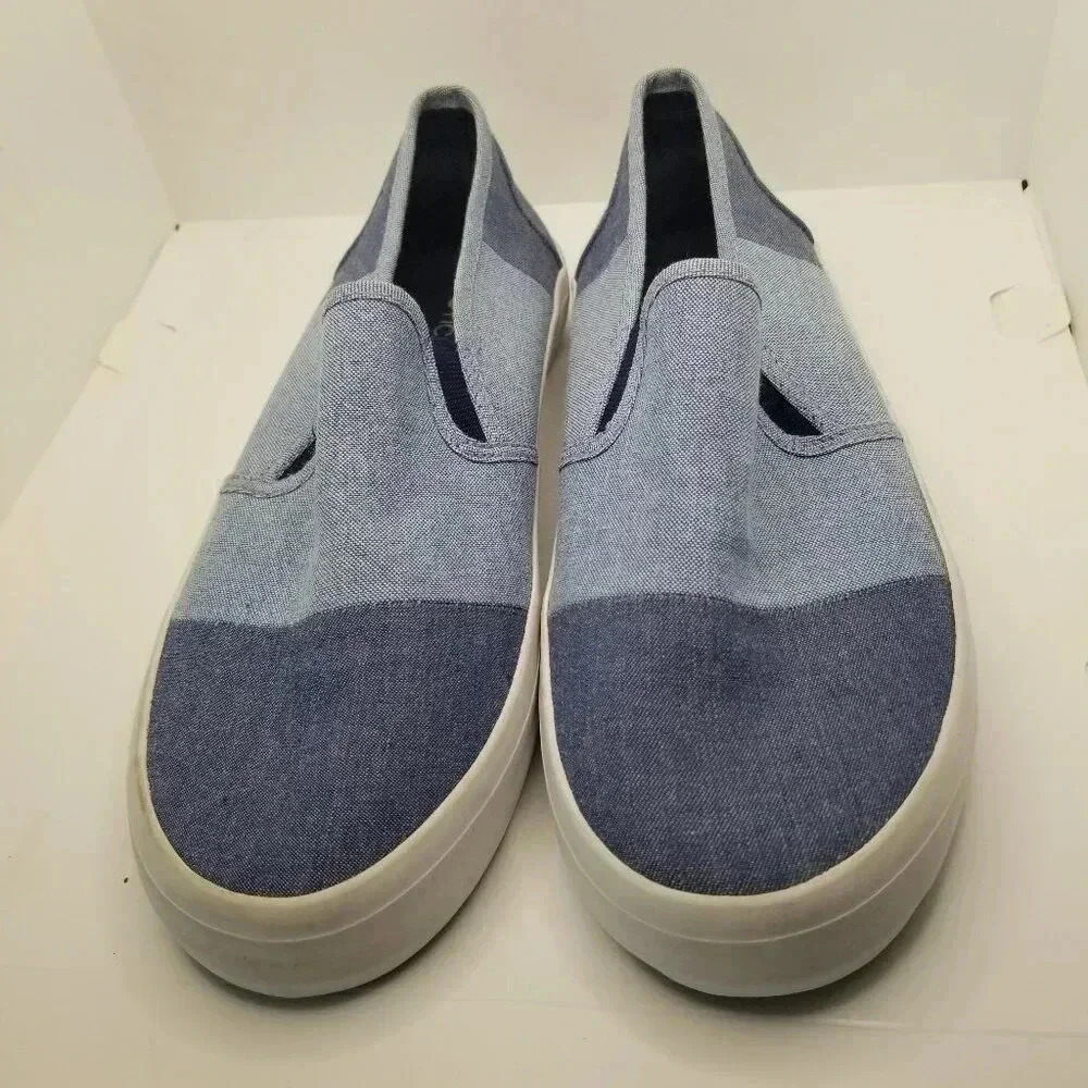 Nautica Chambray Nautical Two-tone Blue Slip-on Shoes Sz 8